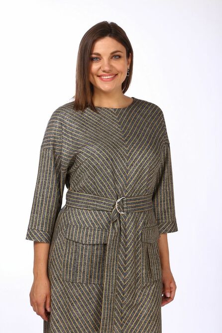 Повседневное платье Lady Style Classic 1563/5 серый-желтый Повседневное платье Lady Style Classic 1563/5 серый-желтый