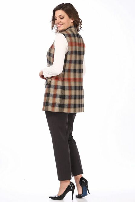 Костюм брючный Lady Style Classic 950/7 темно-серый_беж Костюм брючный Lady Style Classic 950/7 темно-серый_беж