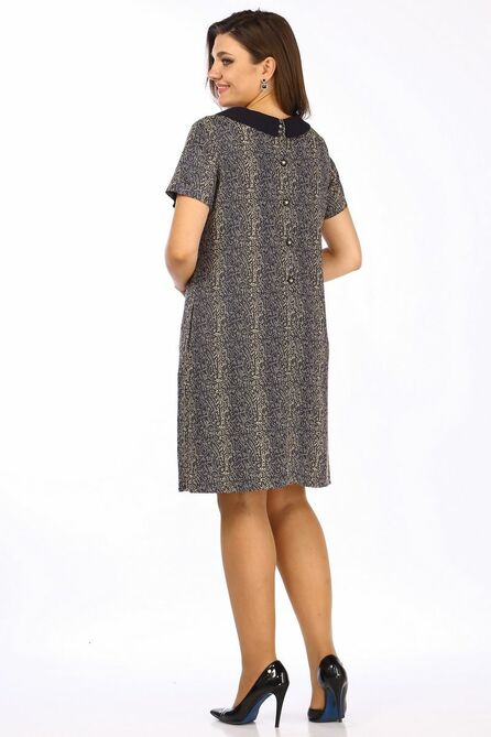 Повседневное платье Lady Style Classic 1749/5 синий_беж