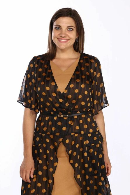 Туника, Платье Lady Style Classic 1875 черный_с_кирпичным