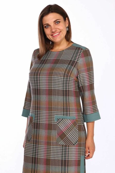 Повседневное платье Lady Style Classic 1967 темно-бирюзовый_с_коричневым Повседневное платье Lady Style Classic 1967 темно-бирюзовый_с_коричневым