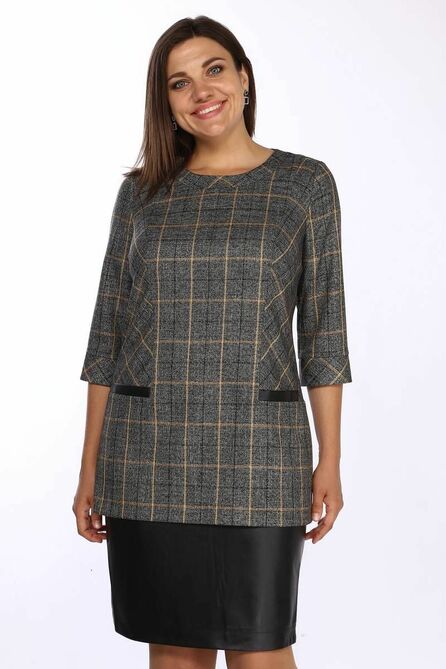 Повседневное платье Lady Style Classic 410/2 серый_с_черным