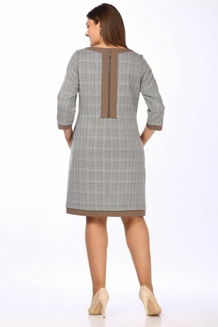 Повседневное платье Lady Style Classic 1427/12 серый_коричневый Повседневное платье Lady Style Classic 1427/12 серый_коричневый