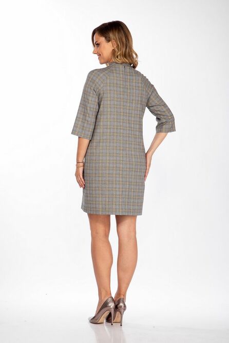 Повседневное платье Lady Style Classic 1668 серый_желтый