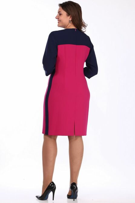 Повседневное платье Lady Style Classic 837 темно-синий_фуксия