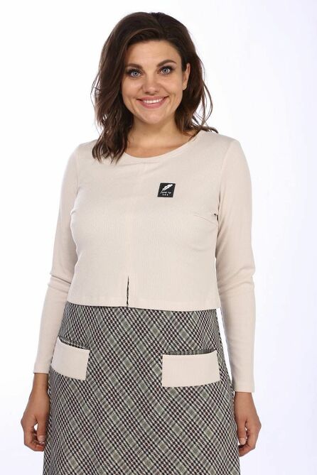 Вечернее платье Lady Style Classic 2021/1 зеленый_с_бежевым