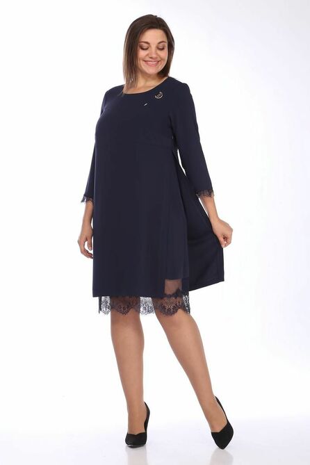 Повседневное платье Lady Style Classic 1458/4 темно-синий