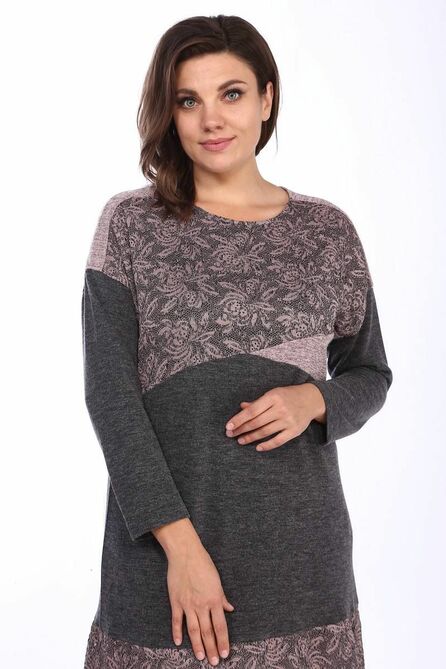 Повседневное платье Lady Style Classic 1744 пудровый_с_серым