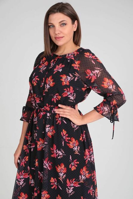 Вечернее платье Lady Style Classic 2204/16 черный_с_оранжевым