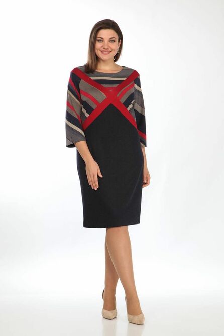 Повседневное платье Lady Style Classic 1149/1 темно-синий_с_красным