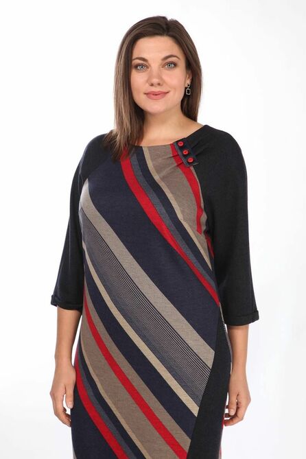 Повседневное платье Lady Style Classic 1242 темно-синий_с_красным_