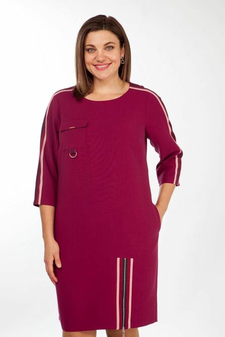 Повседневное платье Lady Style Classic 1378/1 бордовые_тона