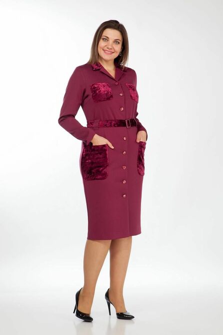 Повседневное платье Lady Style Classic 1405 бордовые_тона