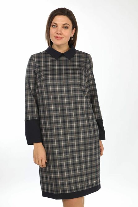 Офисное платье Lady Style Classic 1486 синий_с_розовым_ Офисное платье Lady Style Classic 1486 синий_с_розовым_