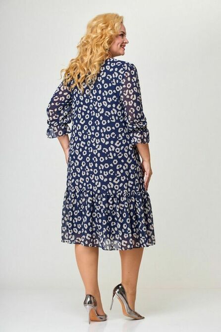 Повседневное платье Lady Three Stars 2299 пятна_на_синем