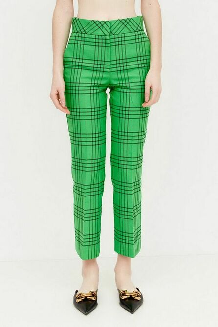 Брюки Lakbi 52803 зеленая-клетка