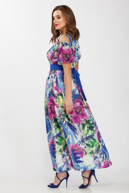 Повседневное платье LaKona 955 синий+фуксия