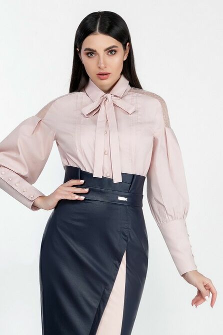 Костюм с блузкой LaKona 1308 синий+пудра