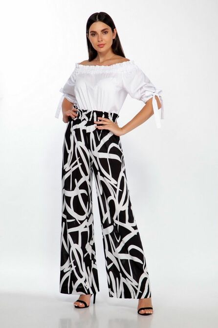 Брюки, Блуза LaKona 1385 белый-черный