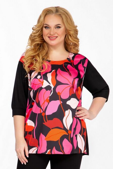 Костюм брючный LaKona 1447 фуксия-черный