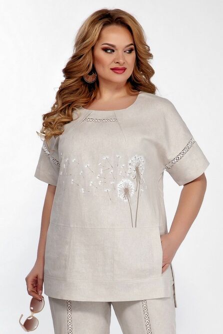 Костюм брючный LaKona 1378 лен_одуванчики