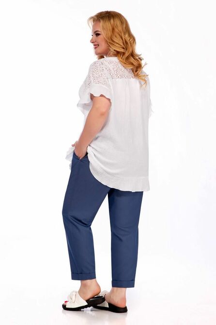 Костюм брючный LaKona 1461 бело-синий