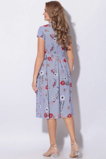 Повседневное платье LeNata 11122 синяя-полоска