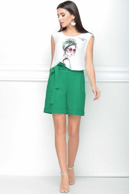 Костюм с блузкой LeNata 21187 зеленый