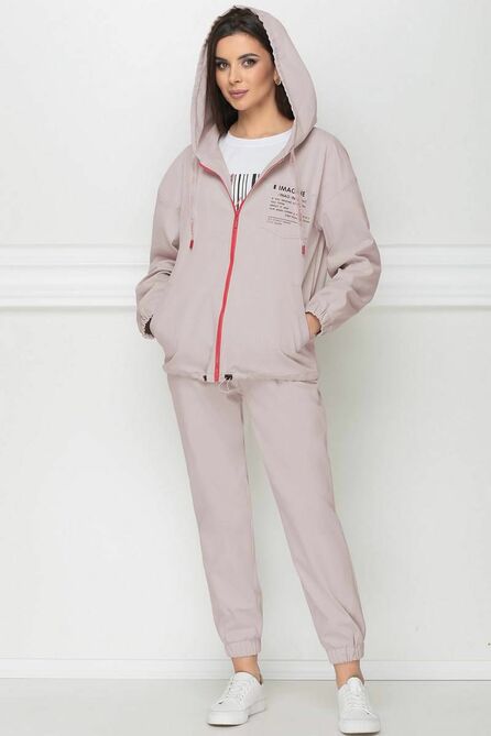 Спортивный костюм LeNata 31201 беж-с-красным