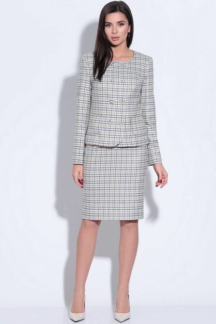 Юбочный костюм LeNata 22915 мелкая-клетка