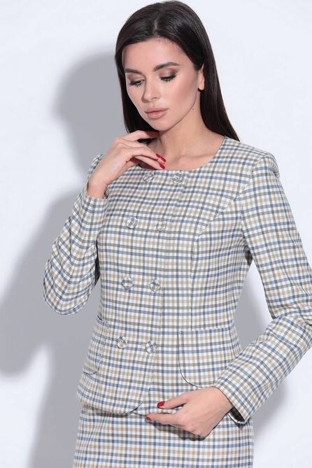 Юбочный костюм LeNata 22915 мелкая-клетка