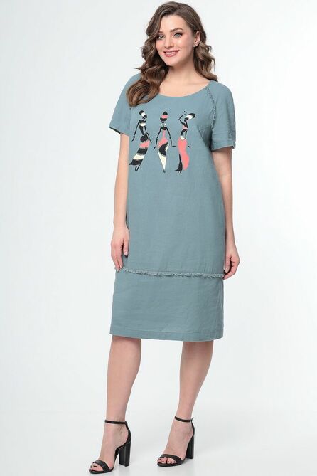 Повседневное платье LeNata 11251 эвкалипт