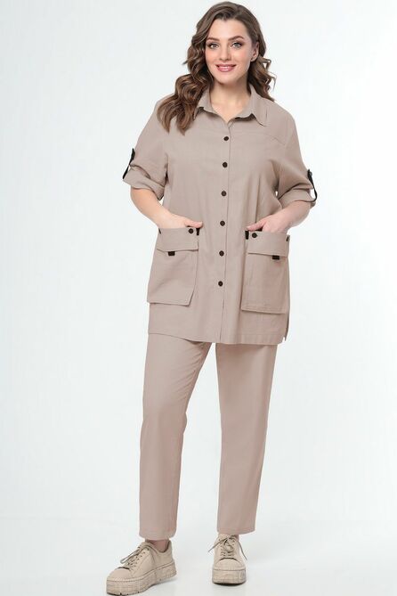 Брюки, Блуза LeNata 21259 какао