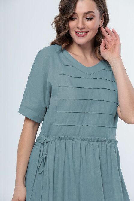 Повседневное платье LeNata 11254 эвкалипт