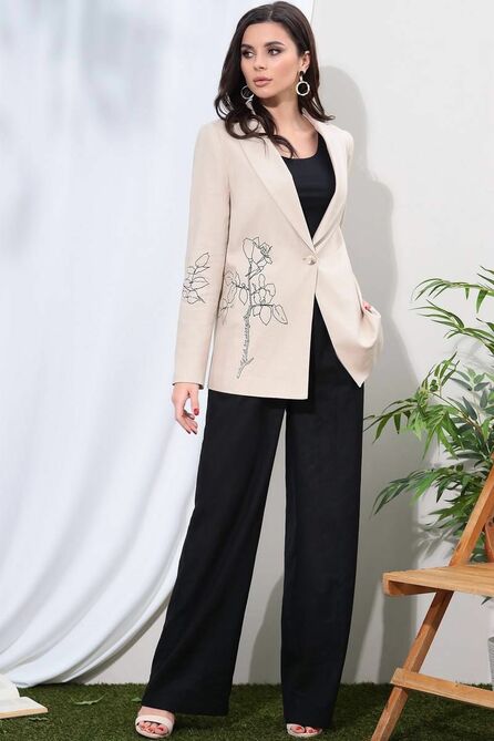 Костюм брючный LeNata 31256 бежевый