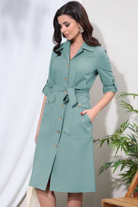 Повседневное платье LeNata 11266 ментол