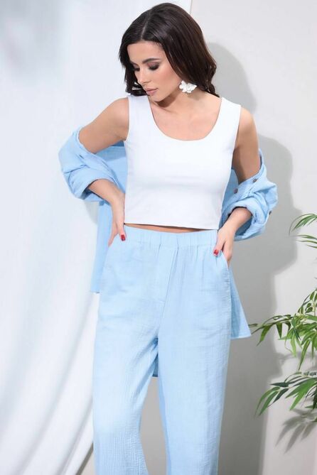 Брюки, Блуза, Майка LeNata 31271 голубой
