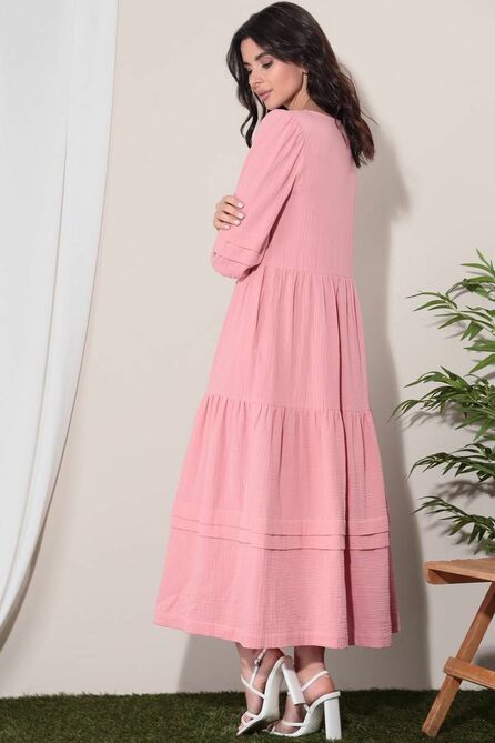 Повседневное платье LeNata 11273 пудра