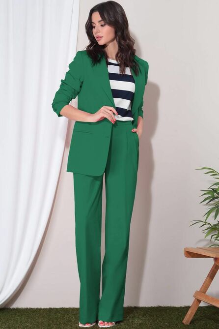 Костюм брючный LeNata 31269 зеленый/широкая_полоска Костюм брючный LeNata 31269 зеленый/широкая_полоска