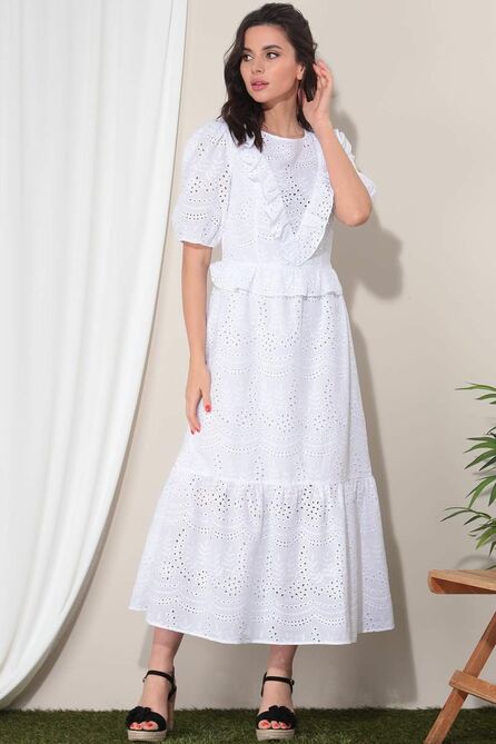 Повседневное платье LeNata 11283-1 белый