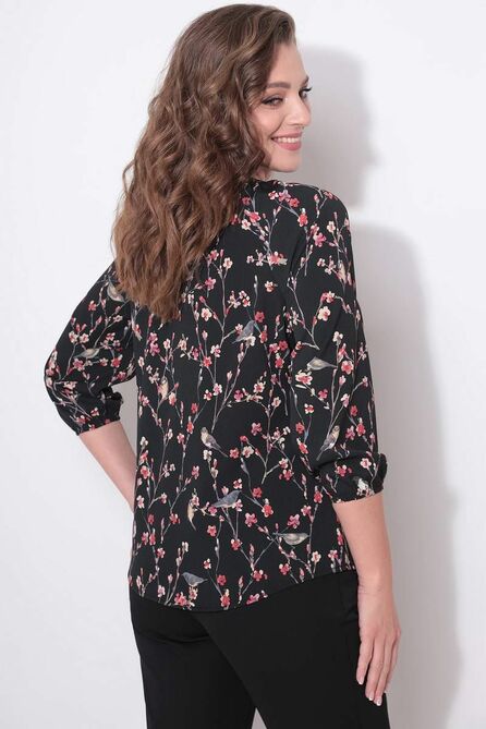 Блузка LeNata 11104 цветы-на-черном