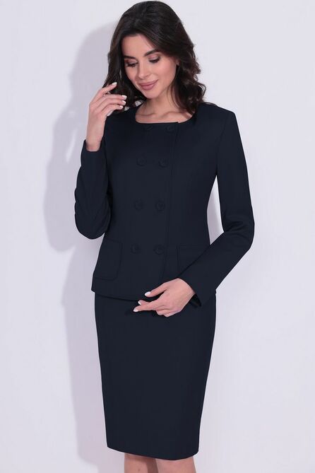 Юбочный костюм LeNata 23915 темно-синий