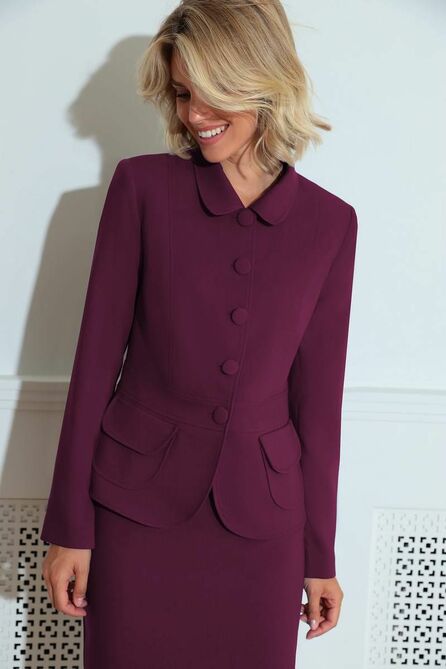 Юбочный костюм LeNata 21212 темно-малиновый