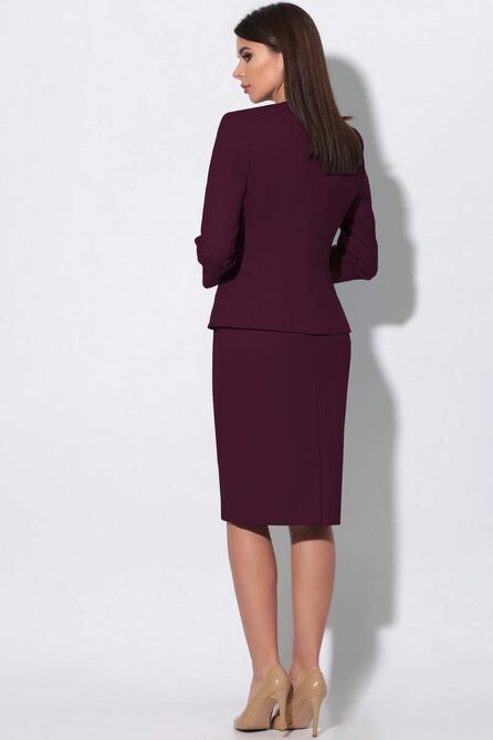 Юбочный костюм LeNata 23865 темно-малиновый
