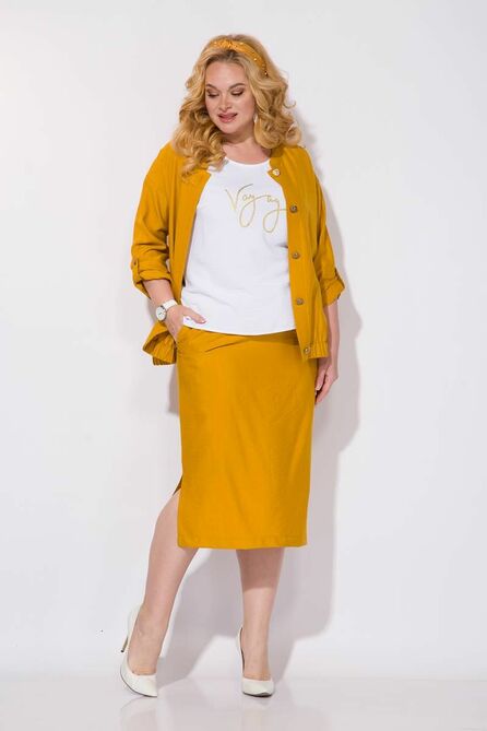Юбка, Топ, Бомбер Лилиана 1073 шафран