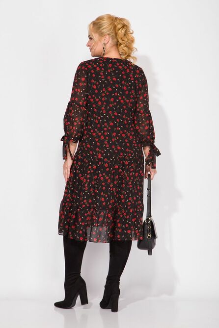 Повседневное платье Лилиана 1100 черный+маки