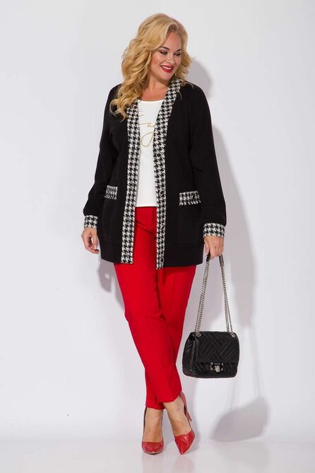 Кардиган, Брюки Лилиана 1094-Бр черный-красный