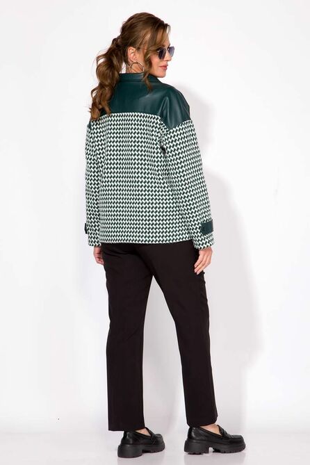 Костюм брючный Лилиана 1114-Бр-П зеленый+черный