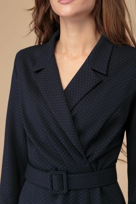 Повседневное платье Линия-Л Б-1827 тёмно-синий-точка Повседневное платье Линия-Л Б-1827 тёмно-синий-точка