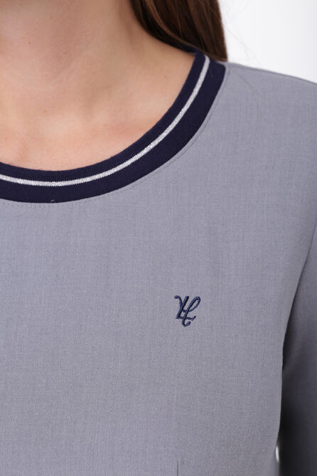 Костюм с блузкой Линия-Л А-1676 серый